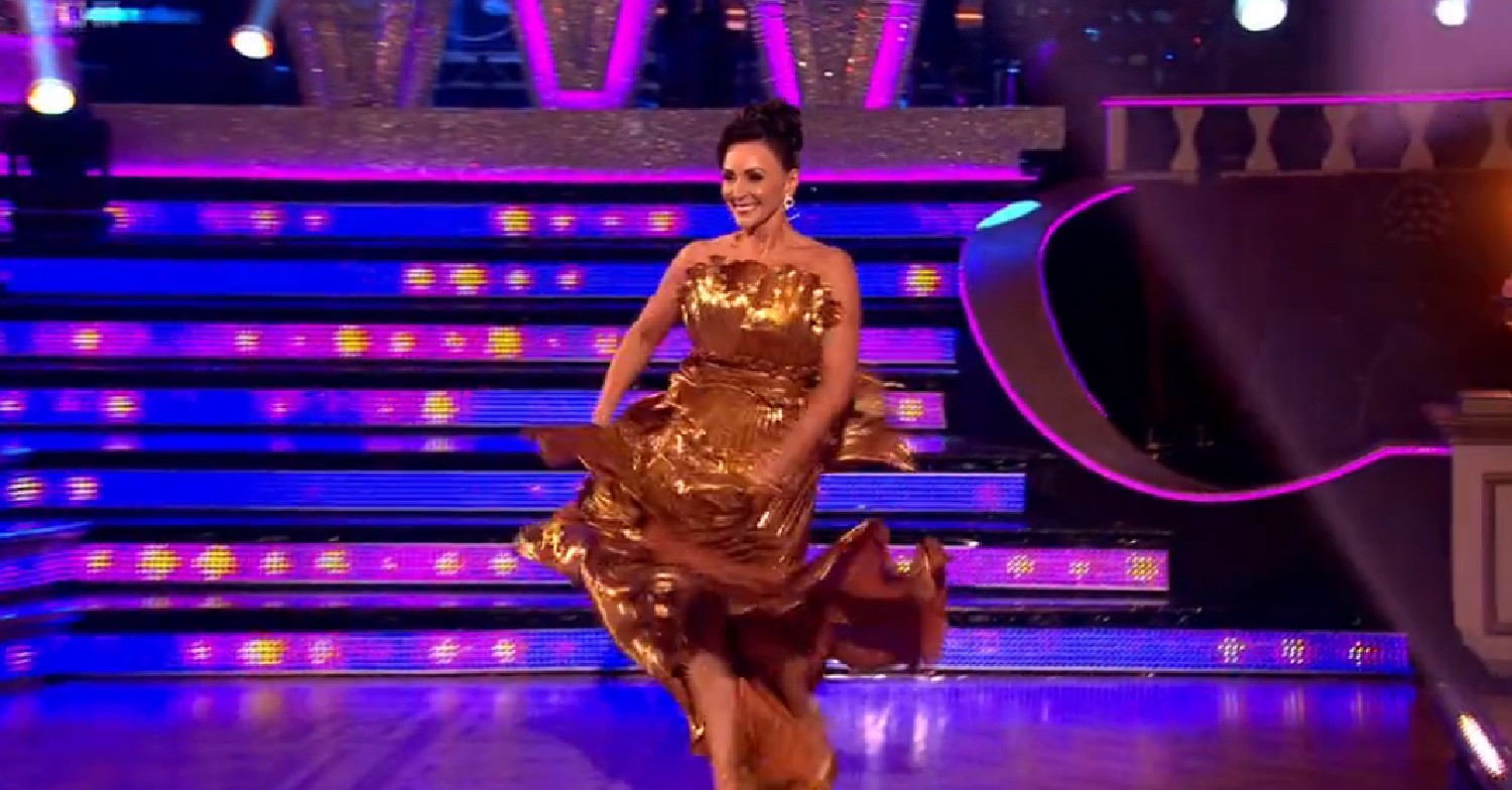 Shirley Ballas showing off her dress on Strictly