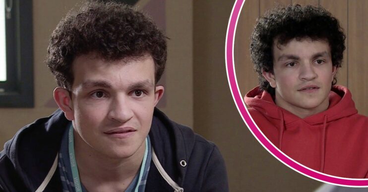 Simon Barlow smiling and looking happy in Coronation Street