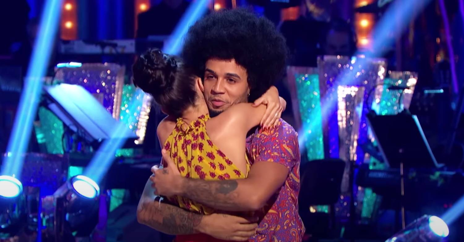 Aston Merrygold hugs Janette Manrara on Strictly Come Dancing
