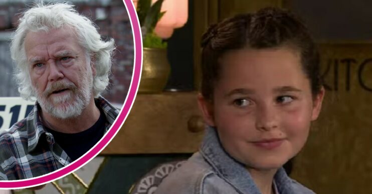 Stu looking worried and Eliza smiling in Coronation Street