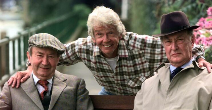 Tom Owen embraces Last of the Summer Wine co-stars Peter Sallis and Frank Thornton