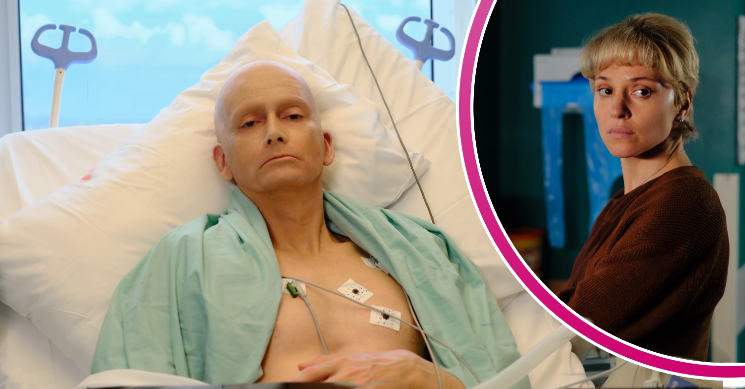 David Tennant as Alexander Litvinenko with Margarita Levieva as wife Marina inset