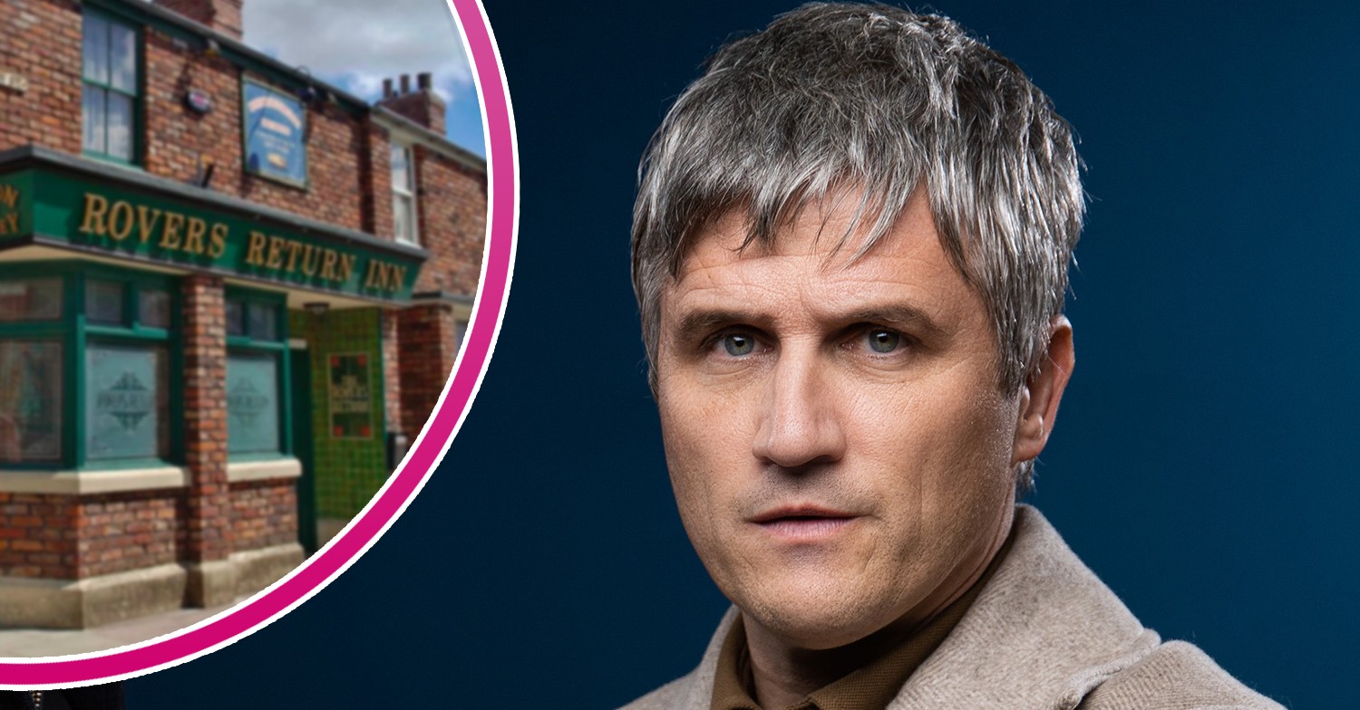 Will Ash looking serious with the Coronation Street Rovers pub