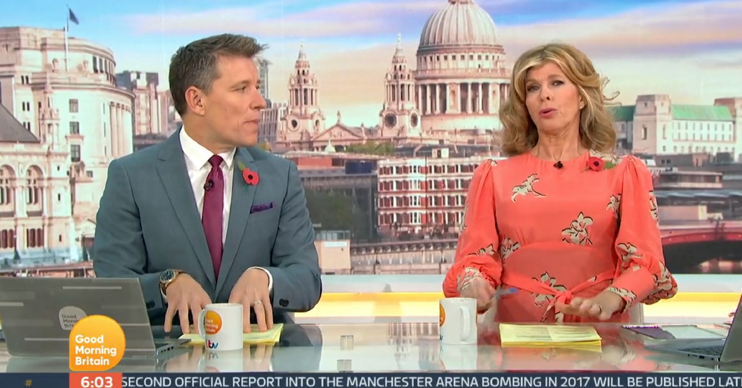 Ben Shephard looks at Kate Garraway on GMB today 