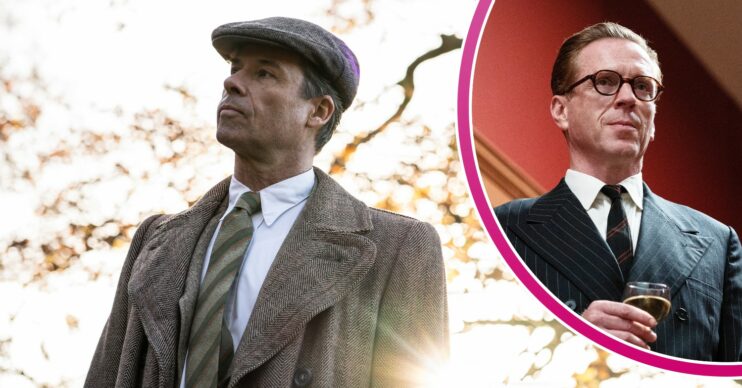 Guy Pearce and Damian Lewis in character as Philby and Elliott