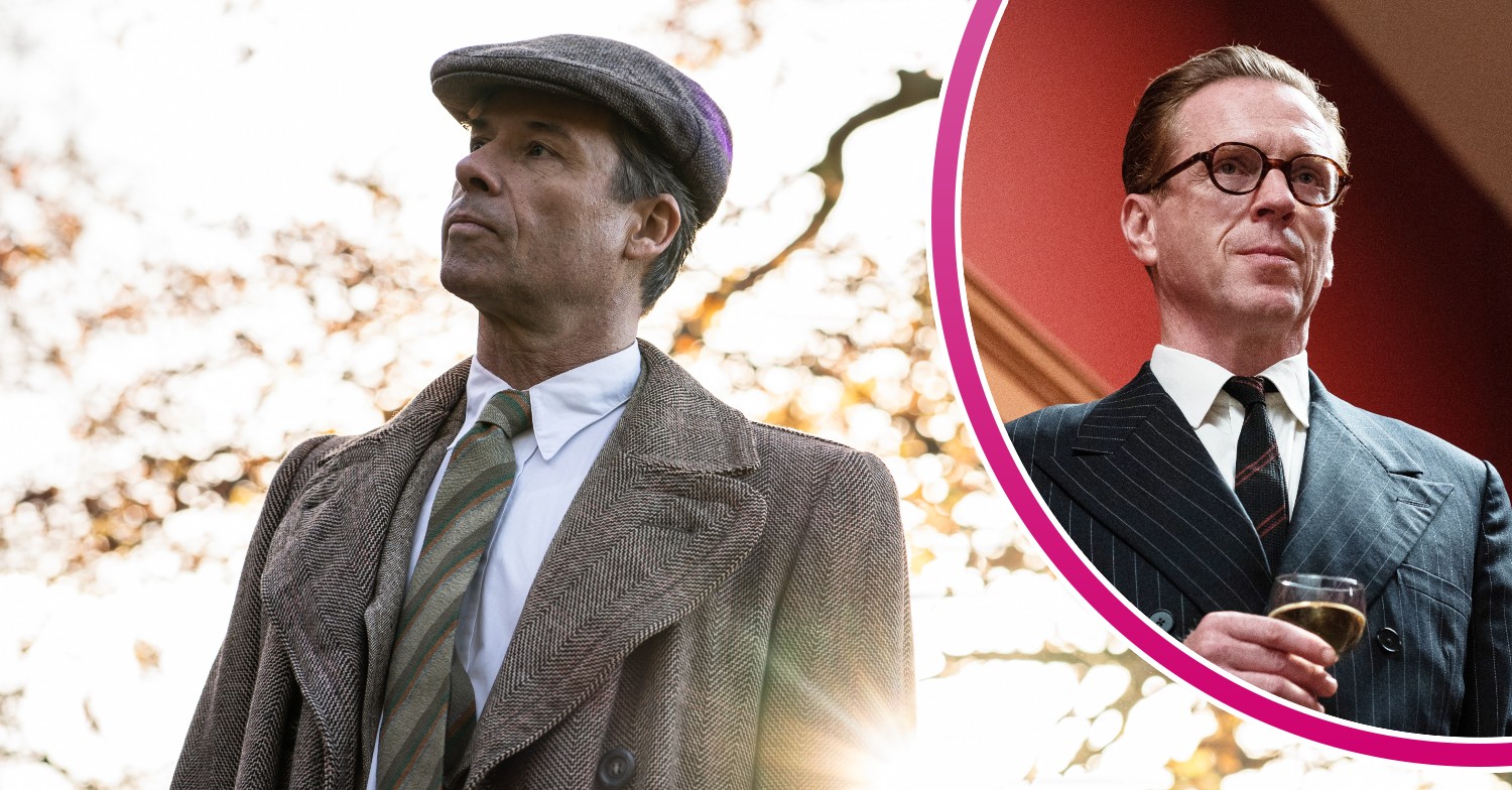 Guy Pearce and Damian Lewis in character as Philby and Elliott