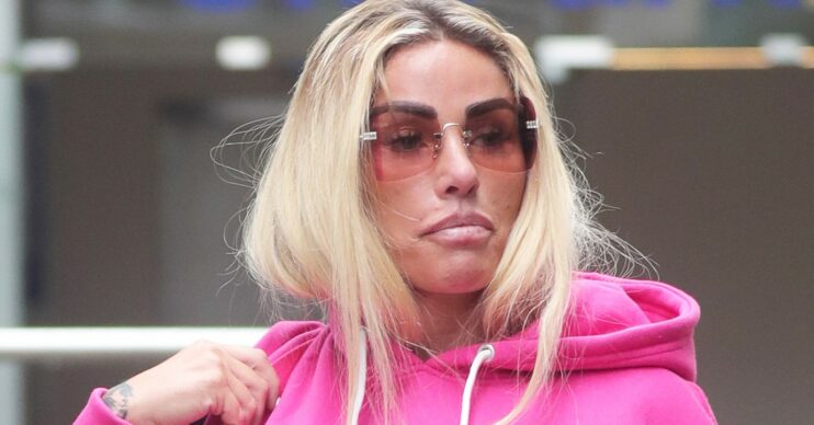 Katie Price in pink hoodie