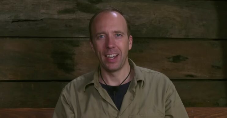Matt Hancock smiling on I'm A Celeb