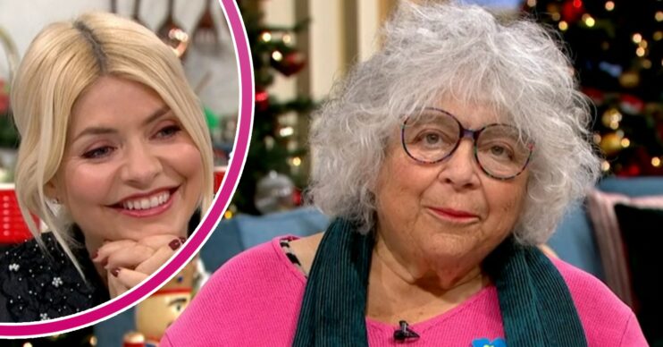 Holly Willoughby smiling on This Morning, Miriam Margolyes on This Morning today