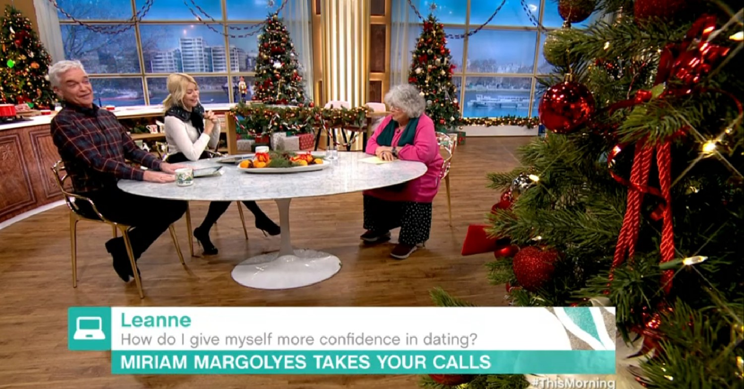 Phillip Schofield, Holly Willoughby laughing at Miriam Margolyes on This Morning today 