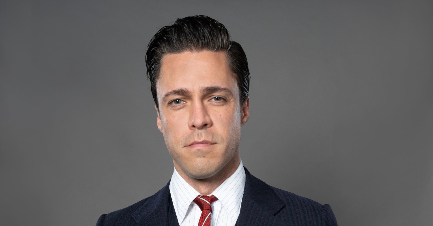 Olly Rix in character as Matthew Aylward