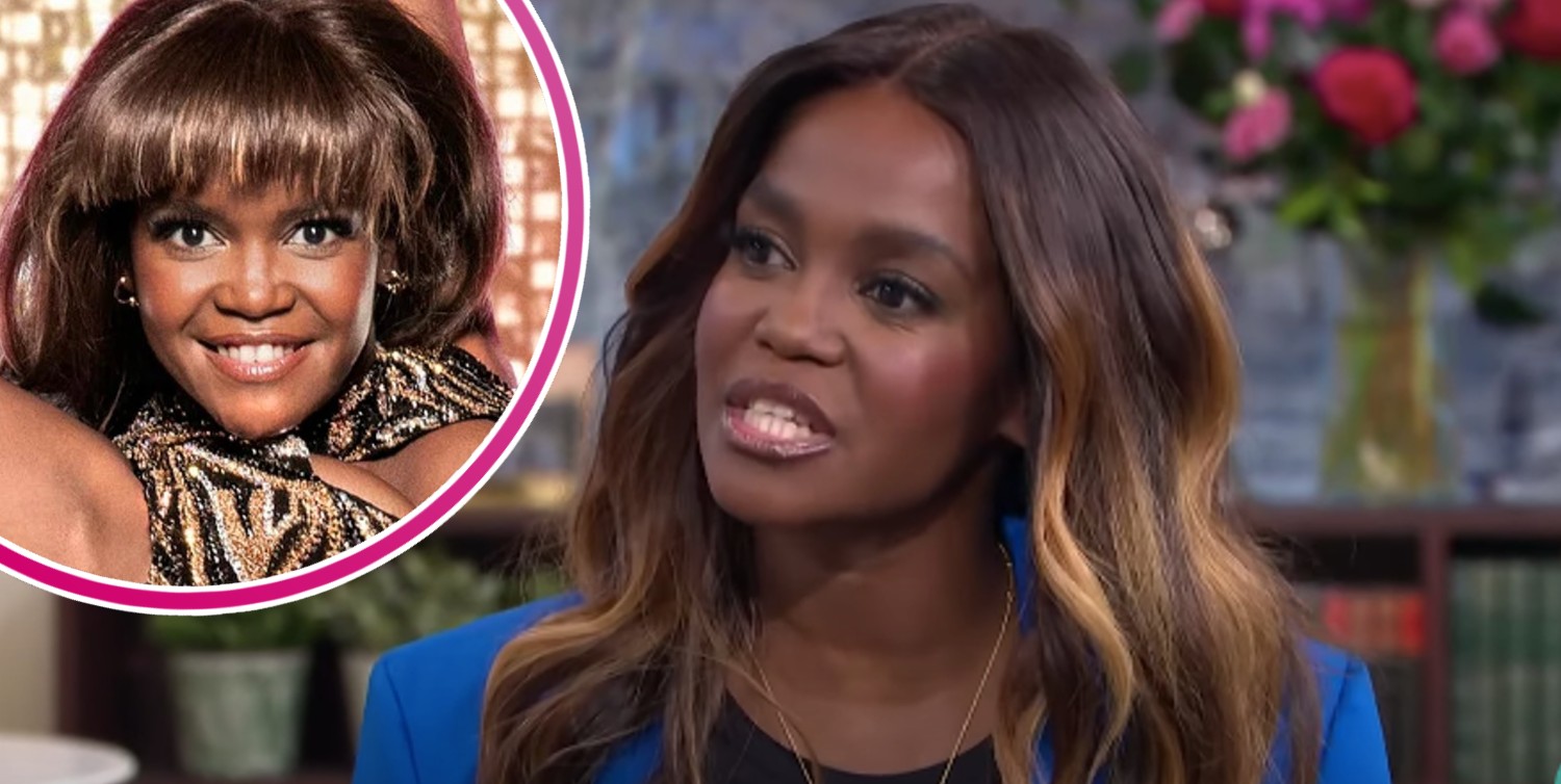Strictly star Oti Mabuse being interviewed and posing on Strictly