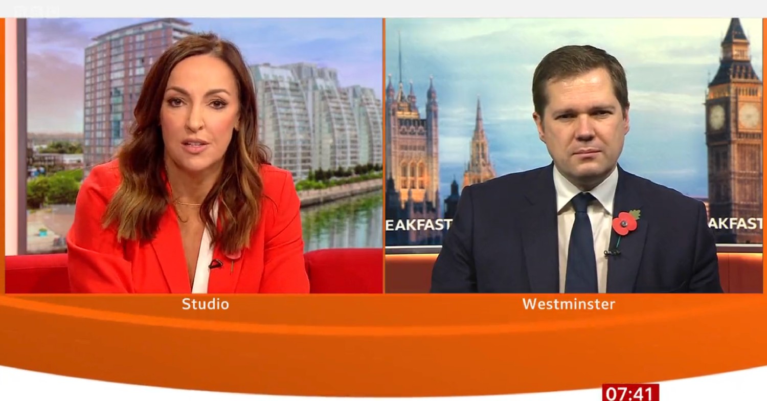 Sally Nugent interviewing Robert Jendick on BBC Breakfast today 