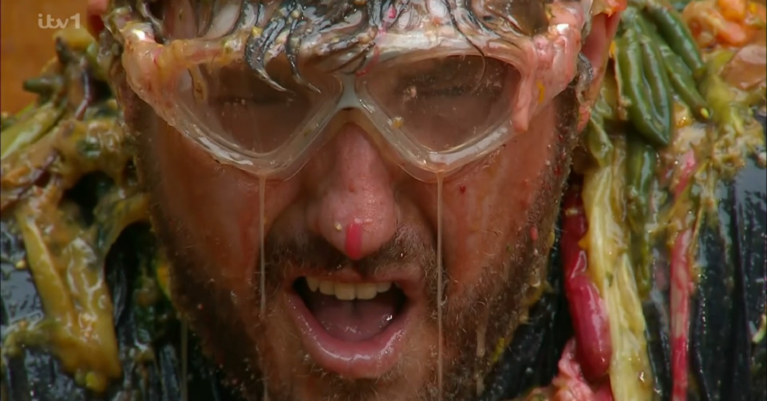 Seann Walsh covered in gunk on I'm A Celebrity tonight 