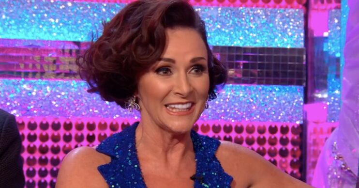 Strictly star Shirley Ballas wearing blue sequins