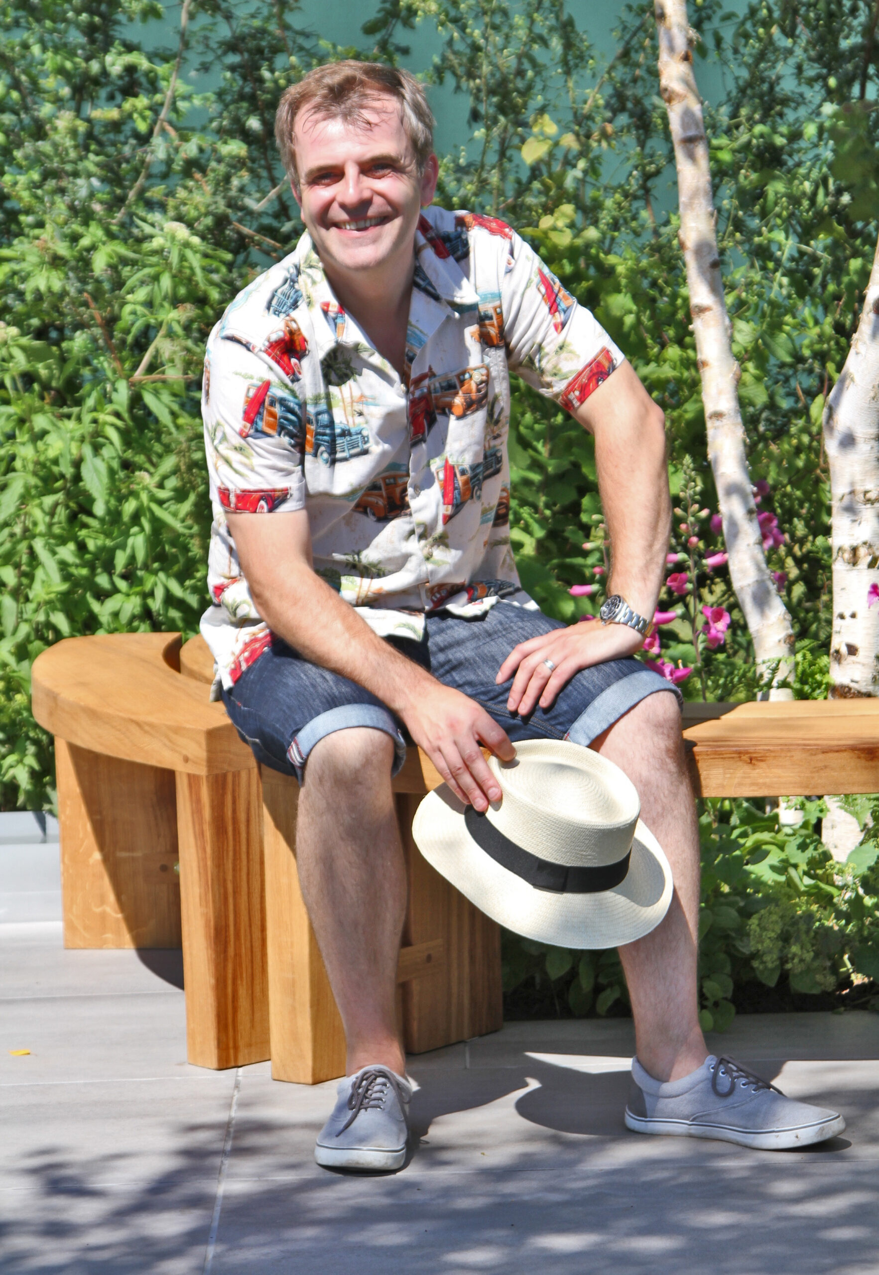 Coronation Street star Simon Gregson smiling in the sunshine