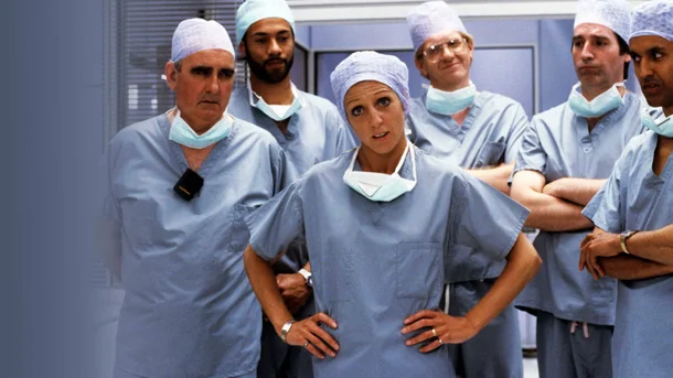 Shelia poses amongst the Surgical Spirit cast