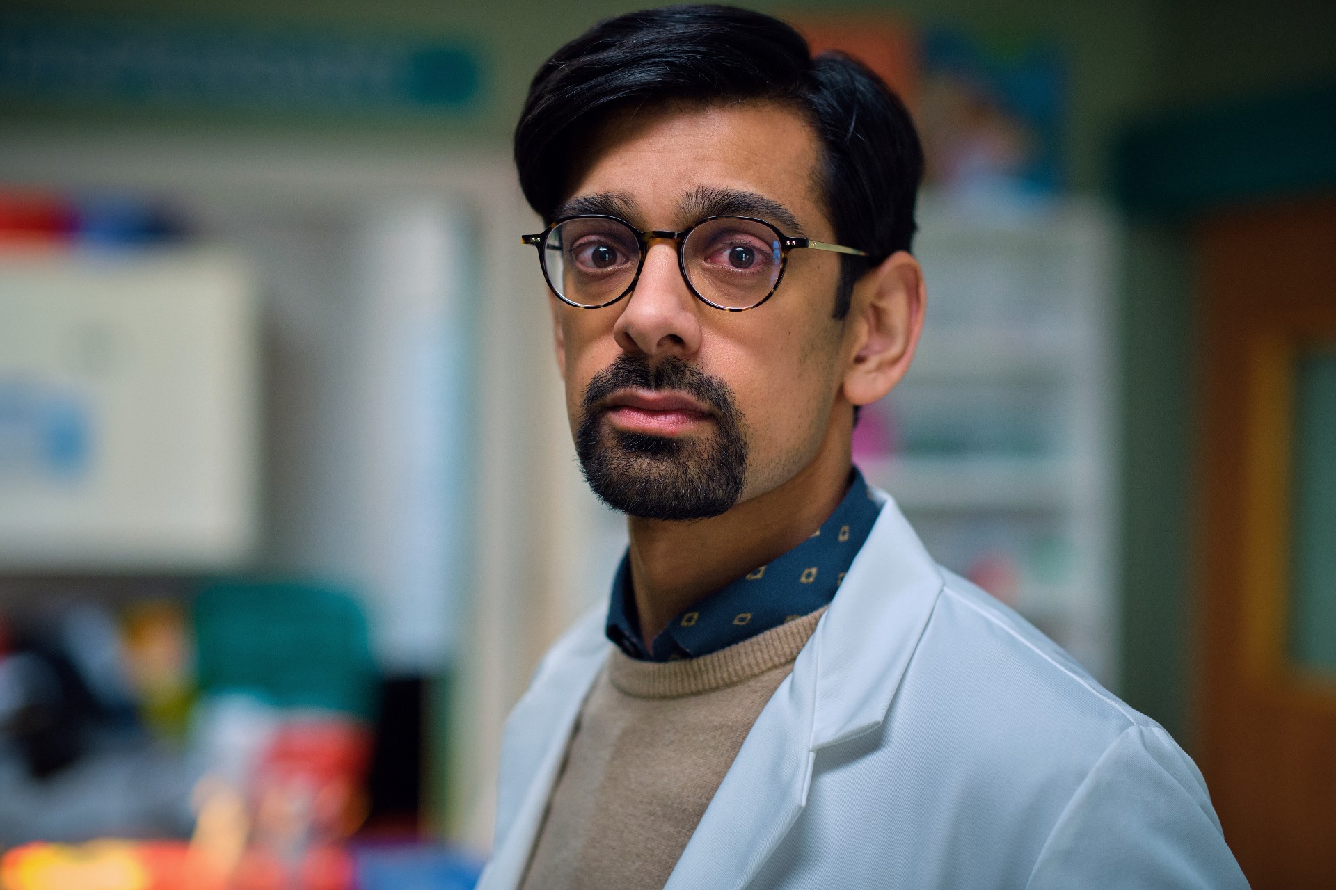 Amit Shah wearing glasses in Happy Valley