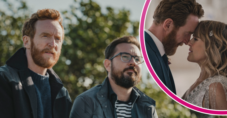 Martin Compston, Tony Curran and Ashley Jensen in Mayflies