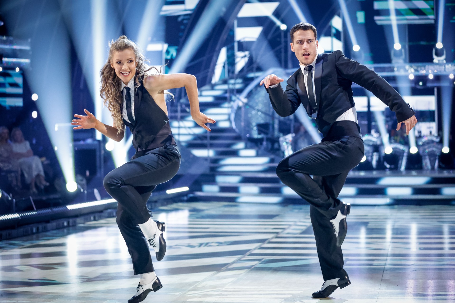 Helen Skelton and Gorka Marquez dancing in Stricty