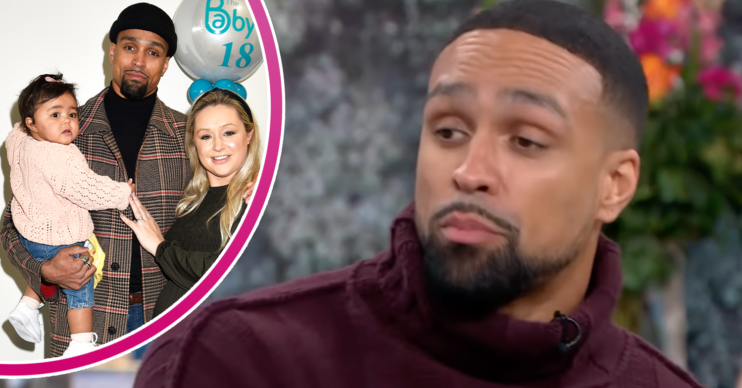 Ashley Banjo and his wife and baby inset