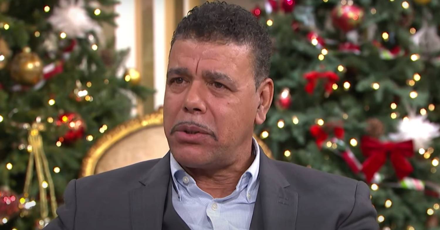 Chris Kamara looks serious on This Morning today