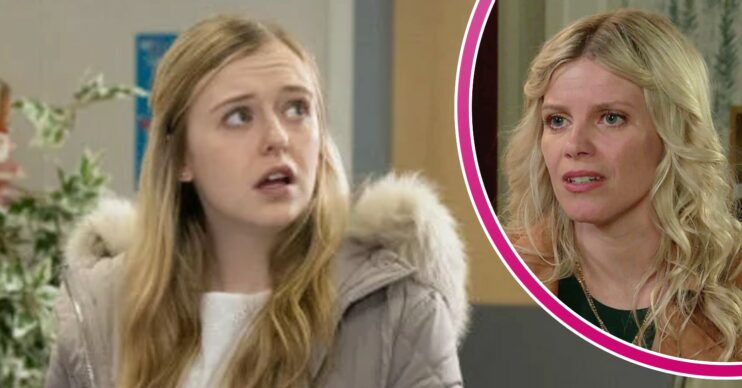 Coronation Street's Summer looks shocked with Esther in a bubble comp