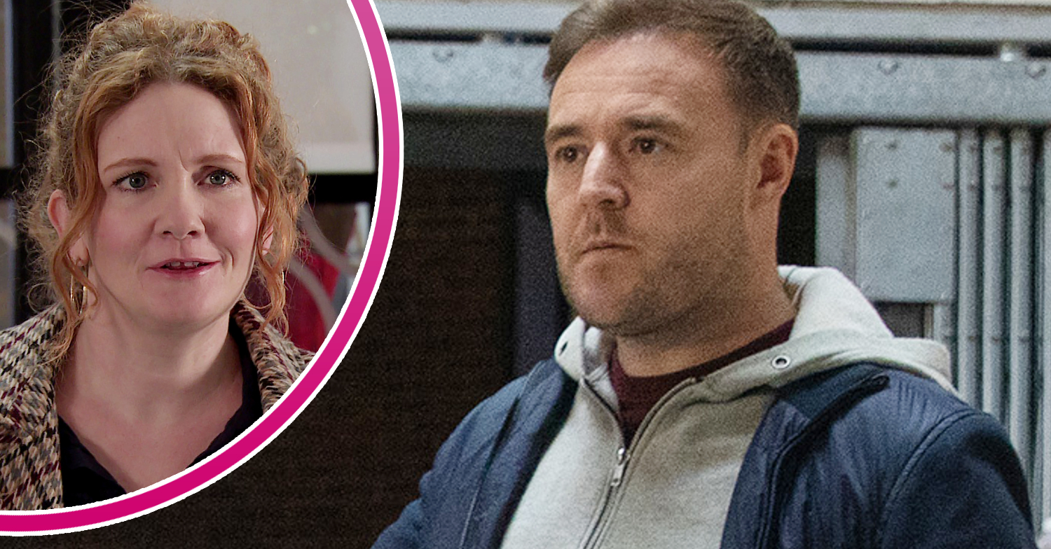 Coronation Street's Tyrone is looking worried, and in a bubble, Fiz is stunned