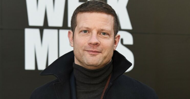 Dermot O'Leary smiling at the Opening Ceremony For London Fashion Week Men