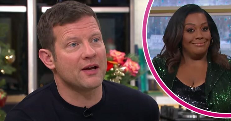 Dermot O'Leary makes a point, Alison Hammond smiles