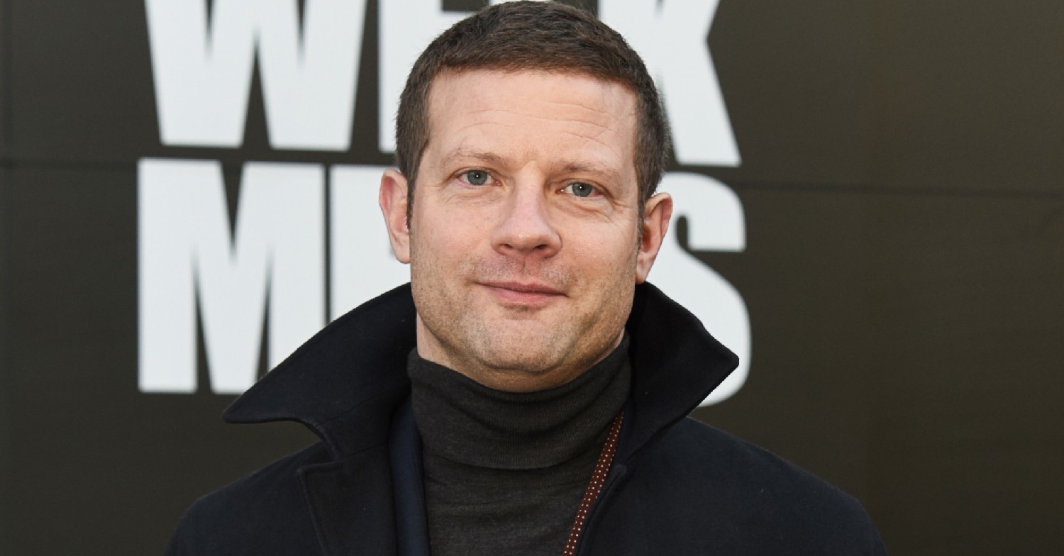 Dermot O'Leary smiling at the Opening Ceremony For London Fashion Week Men