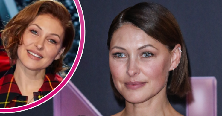Emma Willis smiling and on The Voice Kids