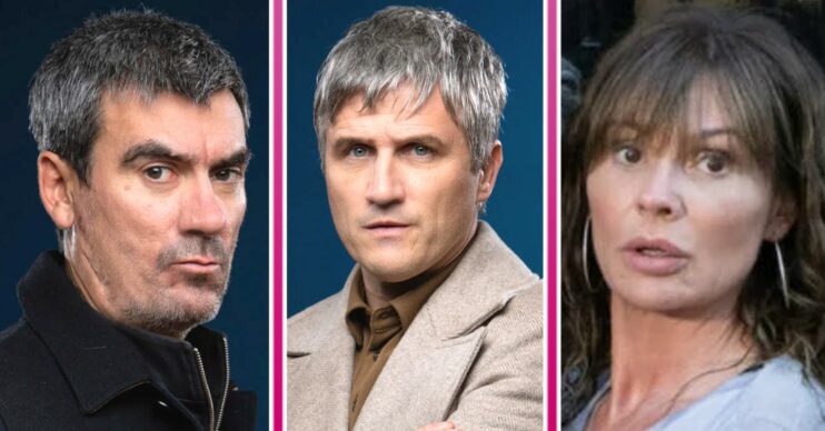 Emmerdale's Cain Caleb and Chas in threeway split pic