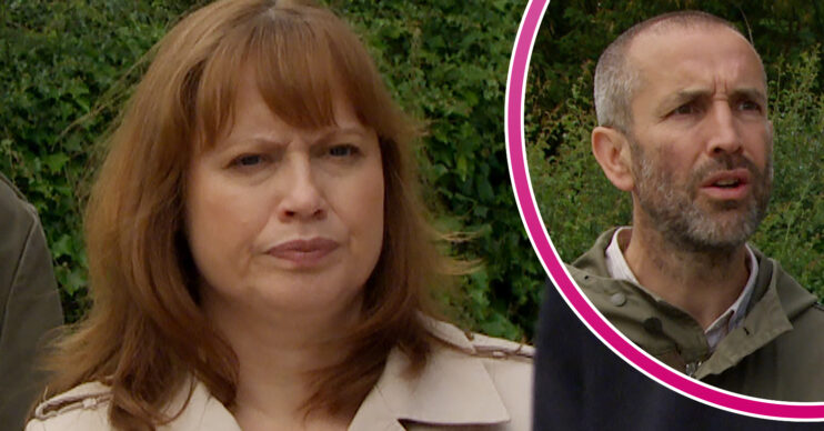 Emmerdale's Lydia is looking serious, and in a bubble, Sam is looking shocked