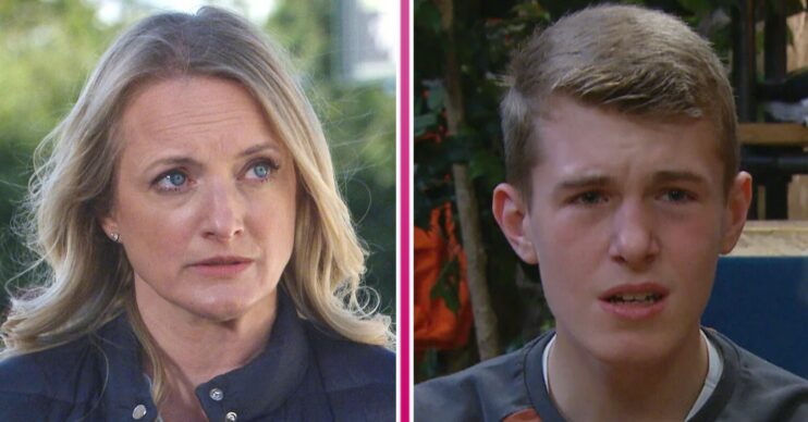 Emmerdale's Nicola and Arthur in split pic