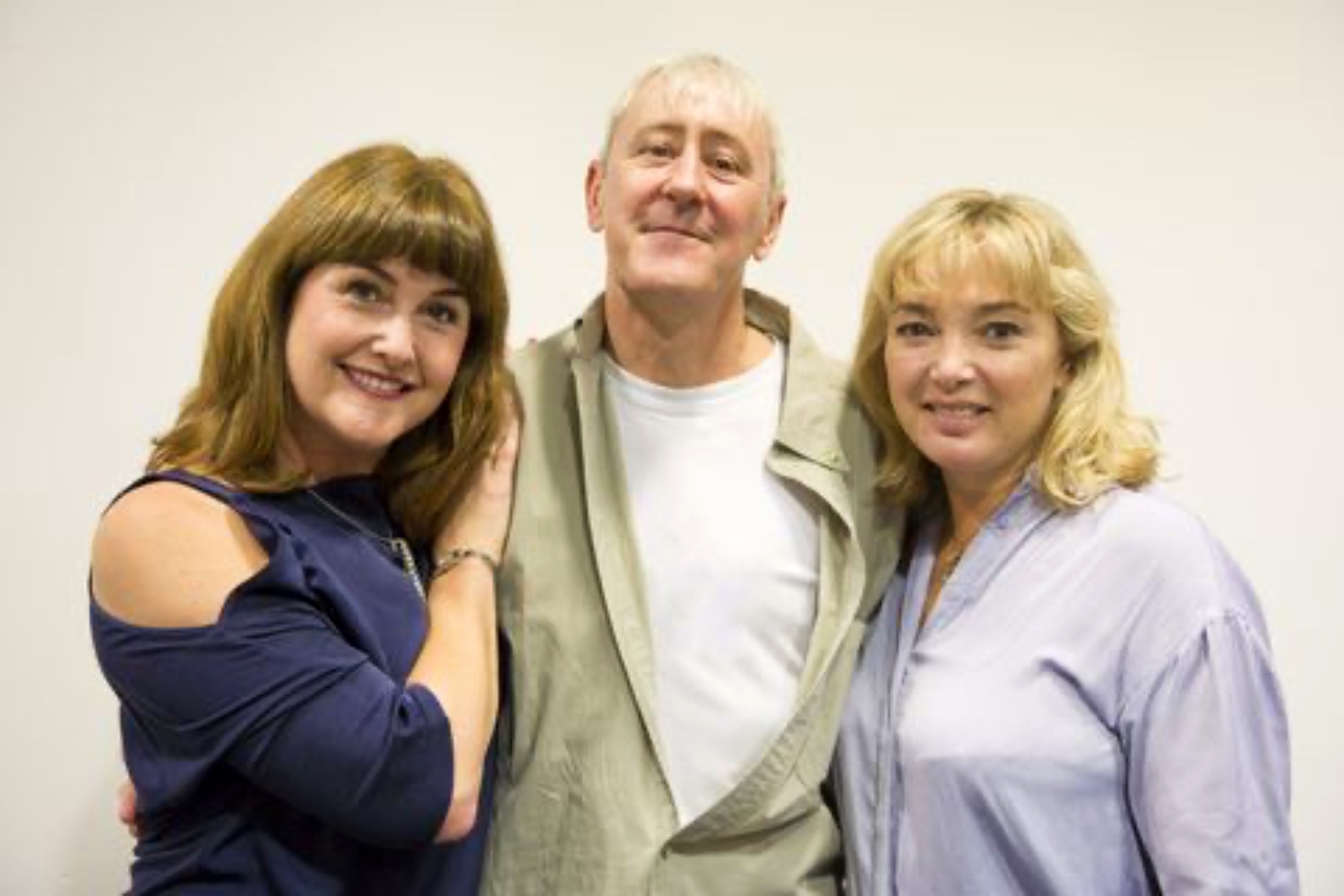 Elizabeth Carling, Nicholas Lyndhurst and Emma Amos smiling in Goodnight Sweetheart
