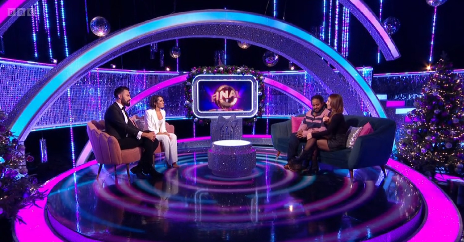 Rylan and Janette speaking to Hamza Yassin and Jowita on Strictly It Takes Two