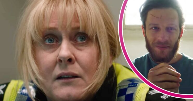 Sarah Lancashire looks concerned as Sgt Catherine Cawood