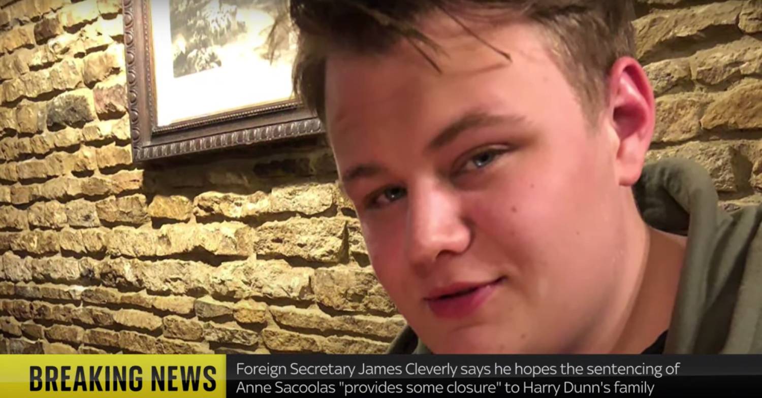 Harry Dunn smiling in photo on Sky News
