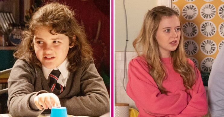 Hope looking annoyed and Summer looking worried in Coronation Street