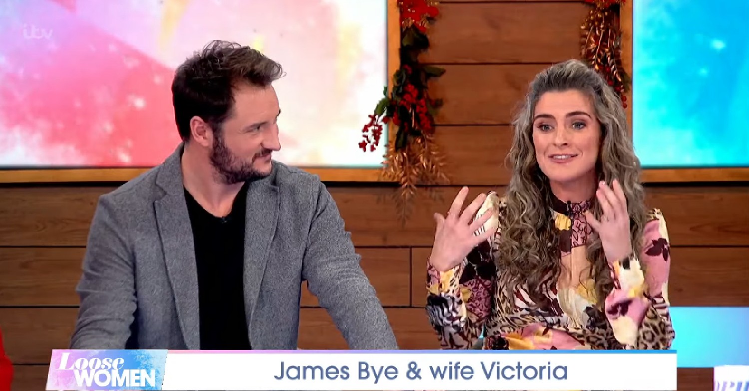 James Bye looks at wife Victoria on Loose Women today