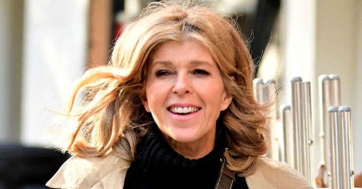 Kate Garraway smiling as she arrives at Global Radio