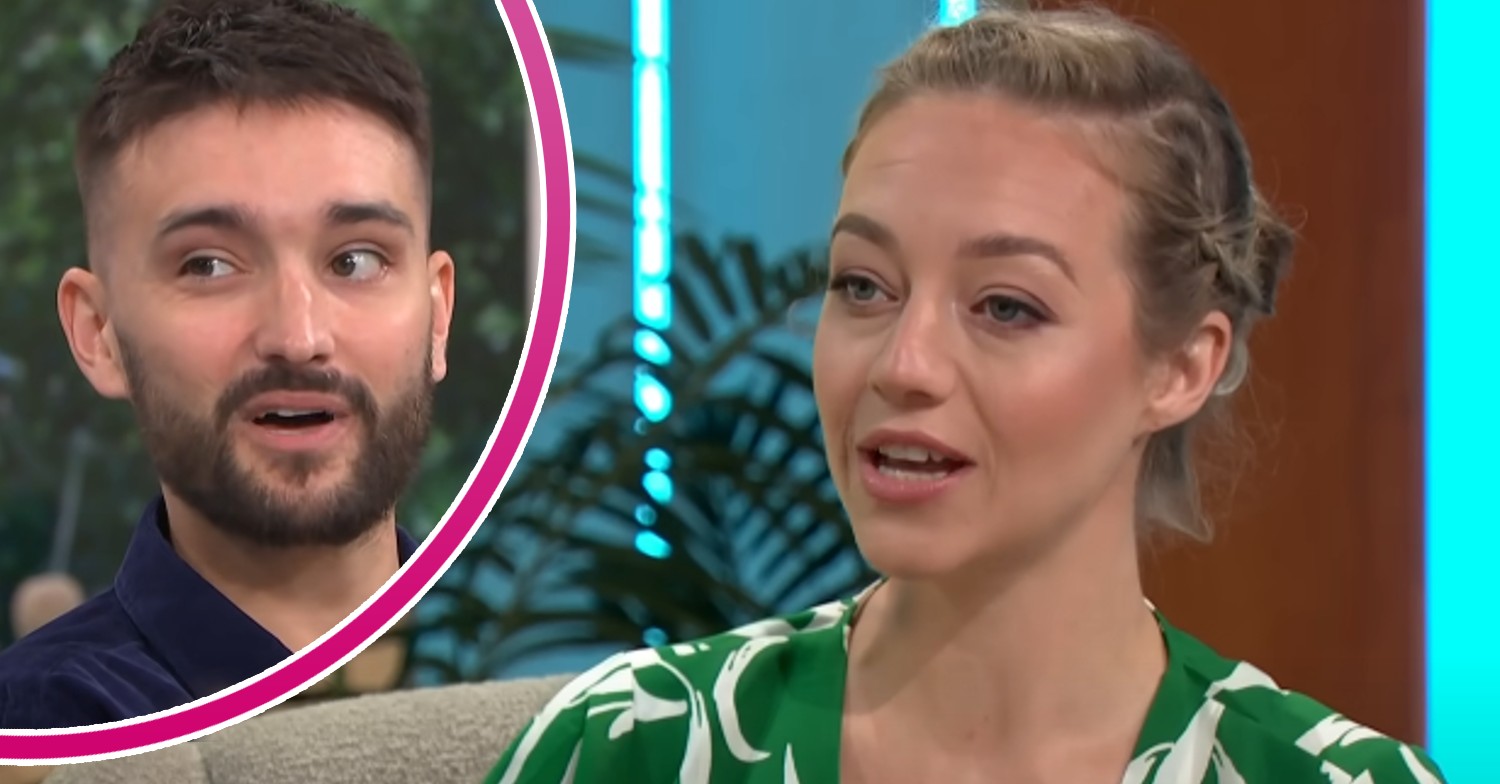 Tom Parker and widow Kelsey during ITV interviews