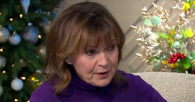 Lorraine Kelly looks down during her ITV show Lorraine today