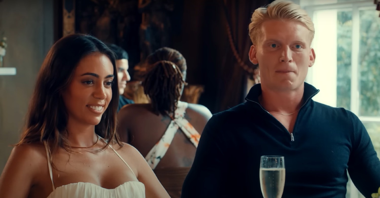 Ruby and Charlie sitting together in Made In Chelsea