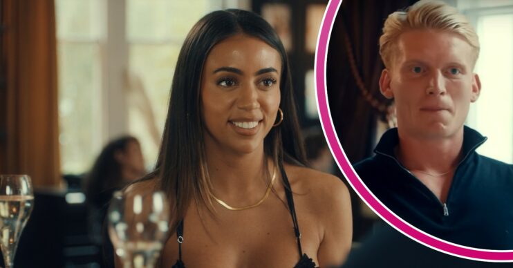Ruby and Charlie smiling in Made In Chelsea