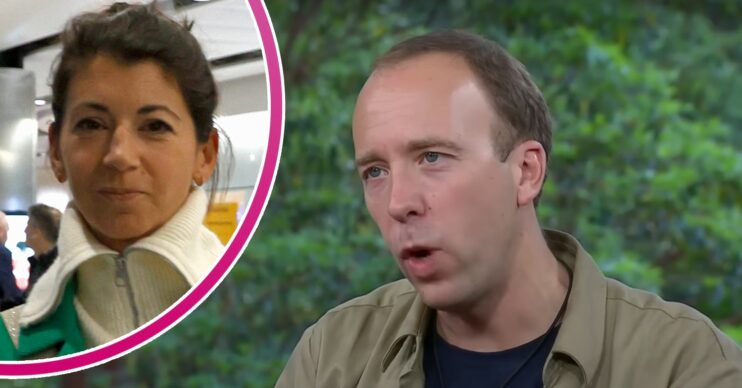 Gina Coladangelo smiles, Matt Hancock speaks after I'm A Celebrity exit