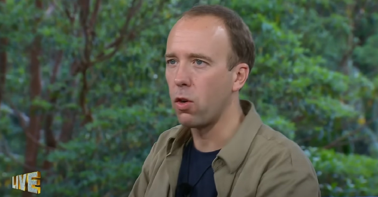 Matt Hancock during exit interview on I'm A Celebrity