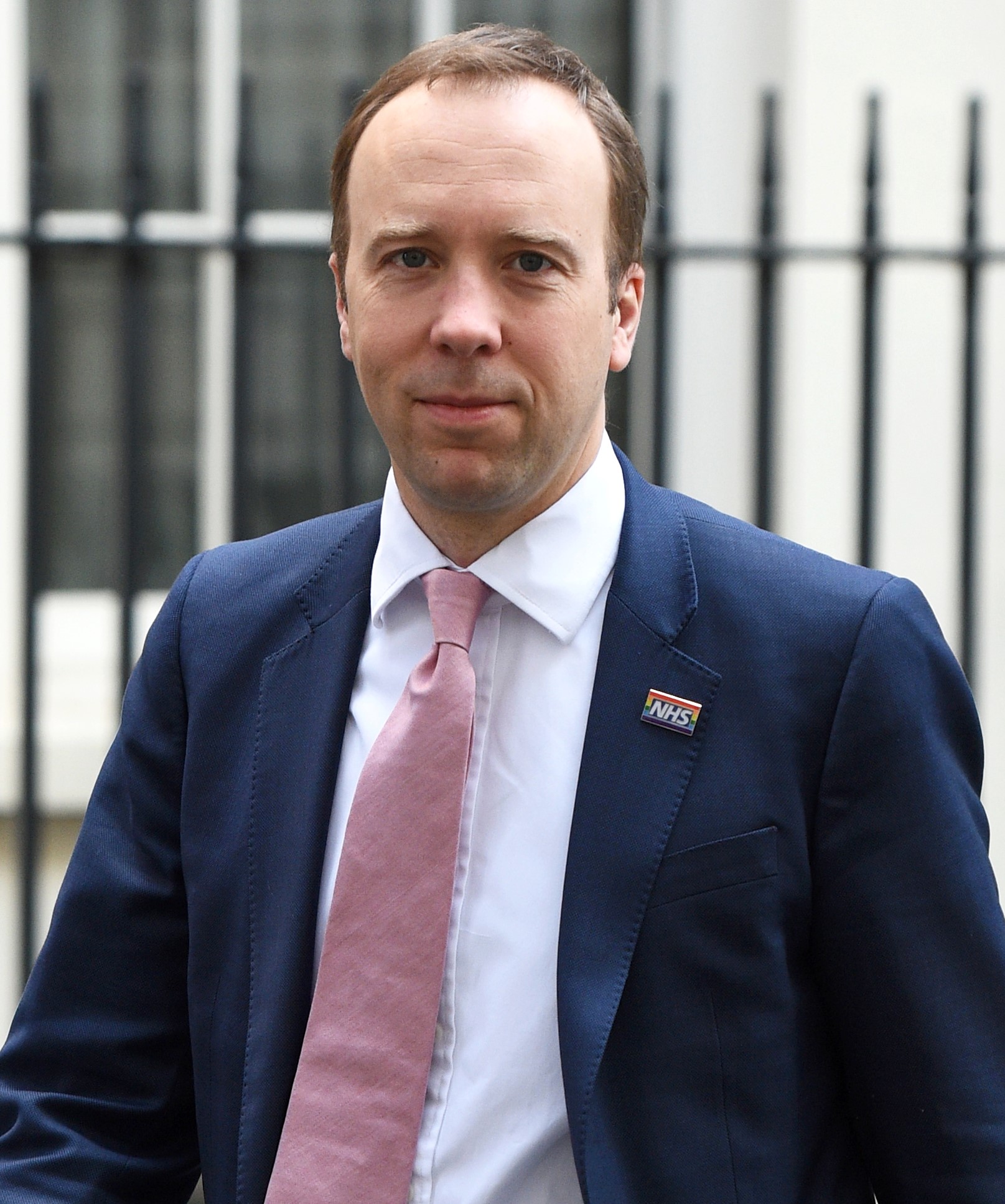 Matt Hancock smiling outside Downing Street