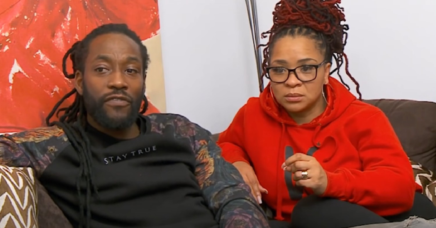 Marcus and Mica sat on the sofa on Gogglebox
